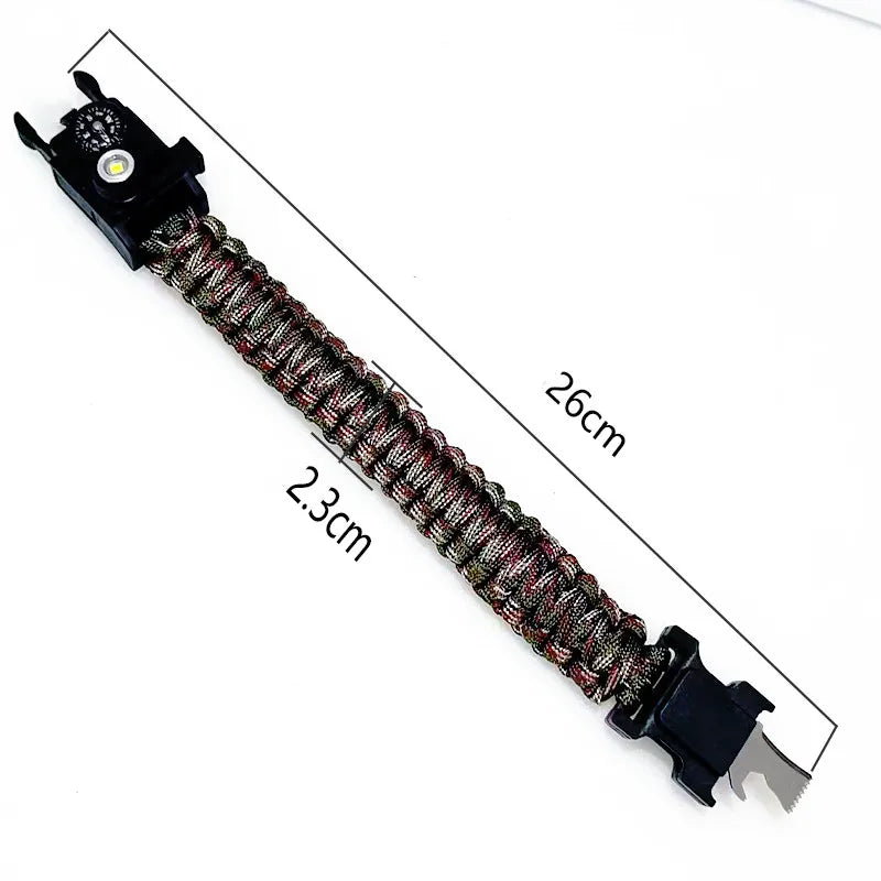 SPORTFANS Waterproof LED Paracord Bracelet – Emergency Survival Cord for Outdoor Adventures