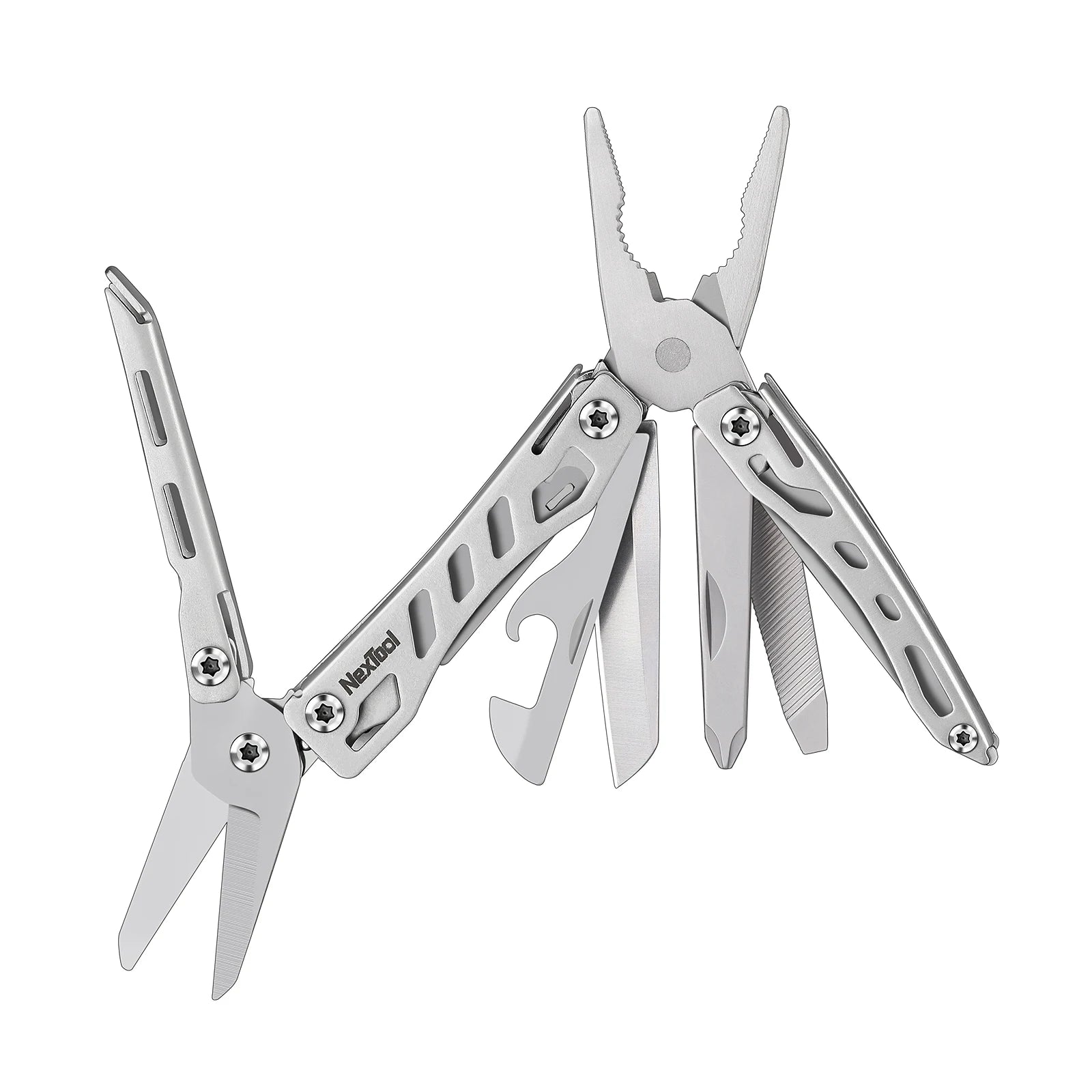 NEXTOOL Mini Flagship 10-in-1 Multitool in Red/Green with Pliers and Screwdrivers