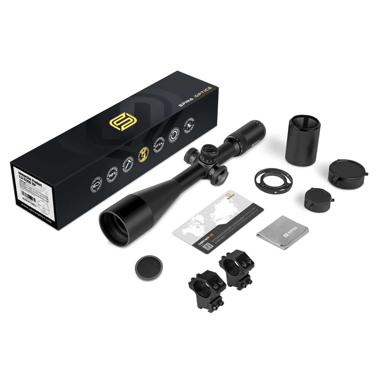 SPINA OPTICS WolfChase 5.5-22x56 FFP Rifle Scope – Long-Range Tactical Optic for Hunting