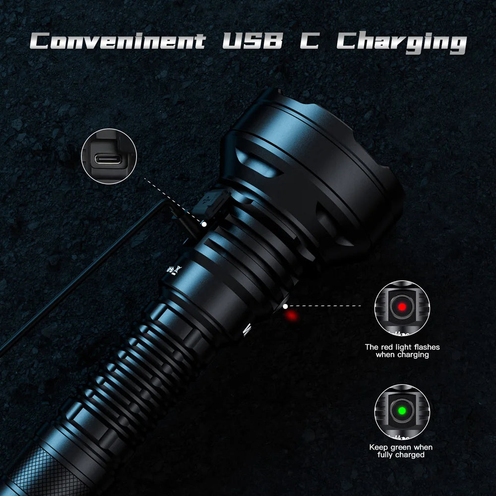 WURKKOS TD01 2200 Lumen Tactical USB-C Flashlight with 1039m Throw Distance