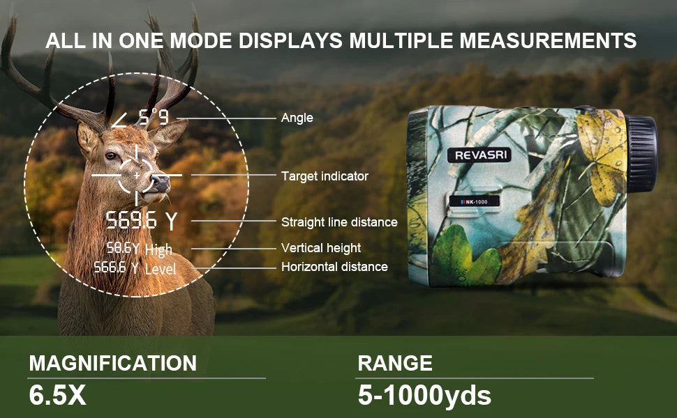REVASRI 1000m Hunting Laser Rangefinder Rechargeable Monocular