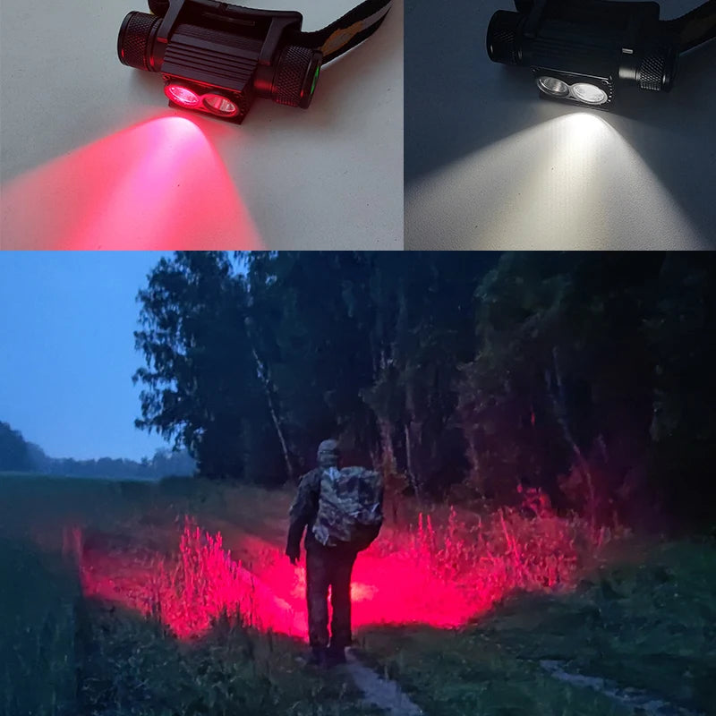SOFIRN H25LR - 90 CRI White & 660nm Red Rechargeable Headlamp with Power Indicator