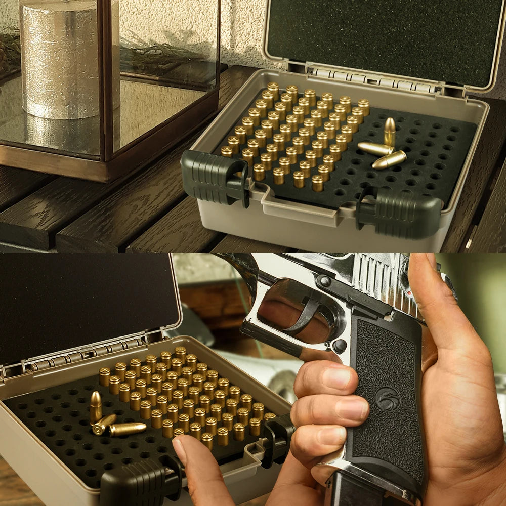 AIRSSON Tactical Ammo Box – 9mm, 7.62mm, .223 Ammunition Storage Case for Hunting & Shooting