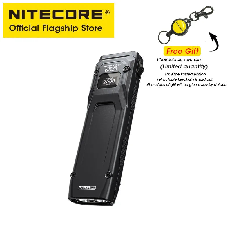NITECORE EDC23 USB-C Rechargeable Flashlight 2500lm Slim Pocket Tactical Torch