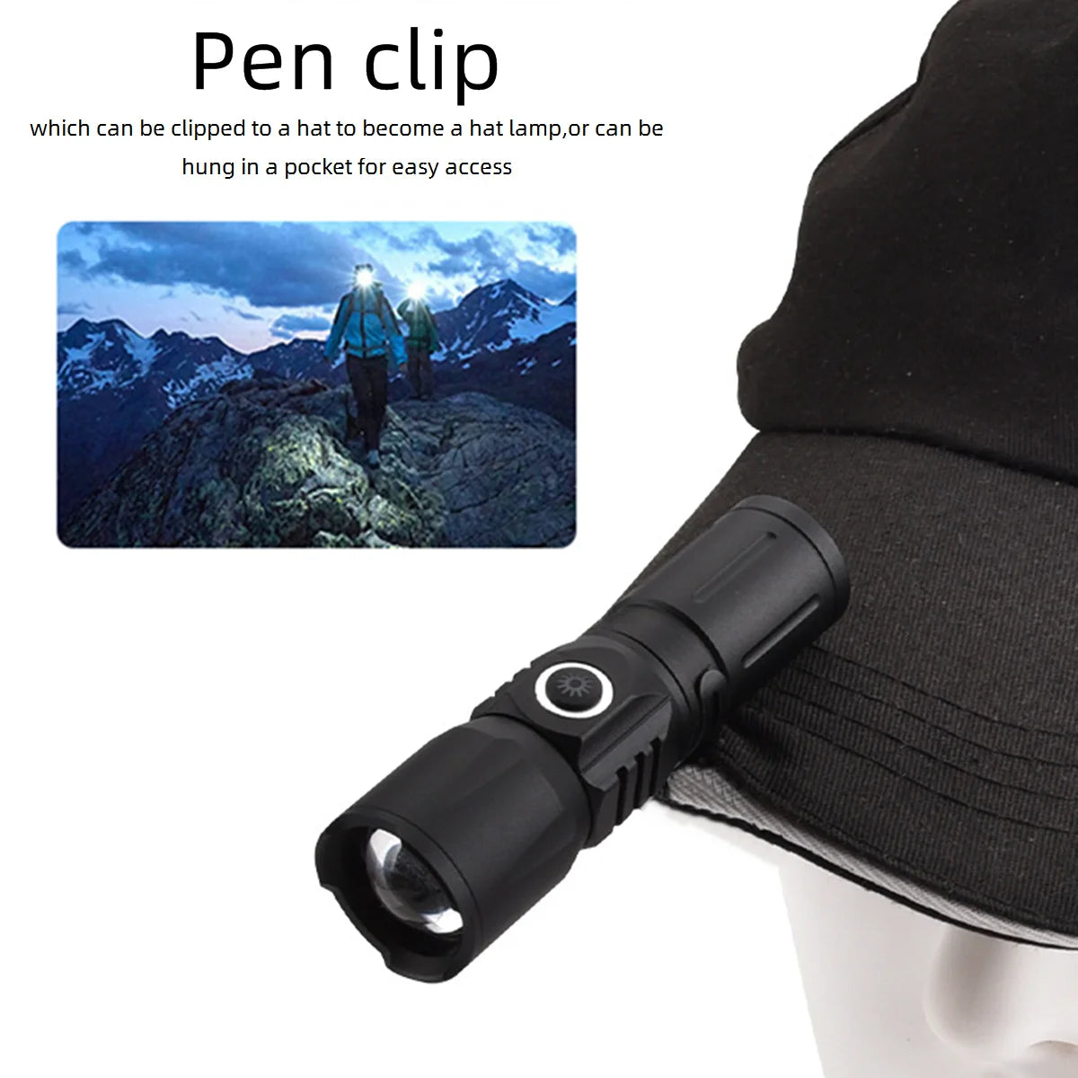 ALONEFIRE X24 Zoom Mini White Beam Flashlight – USB Rechargeable