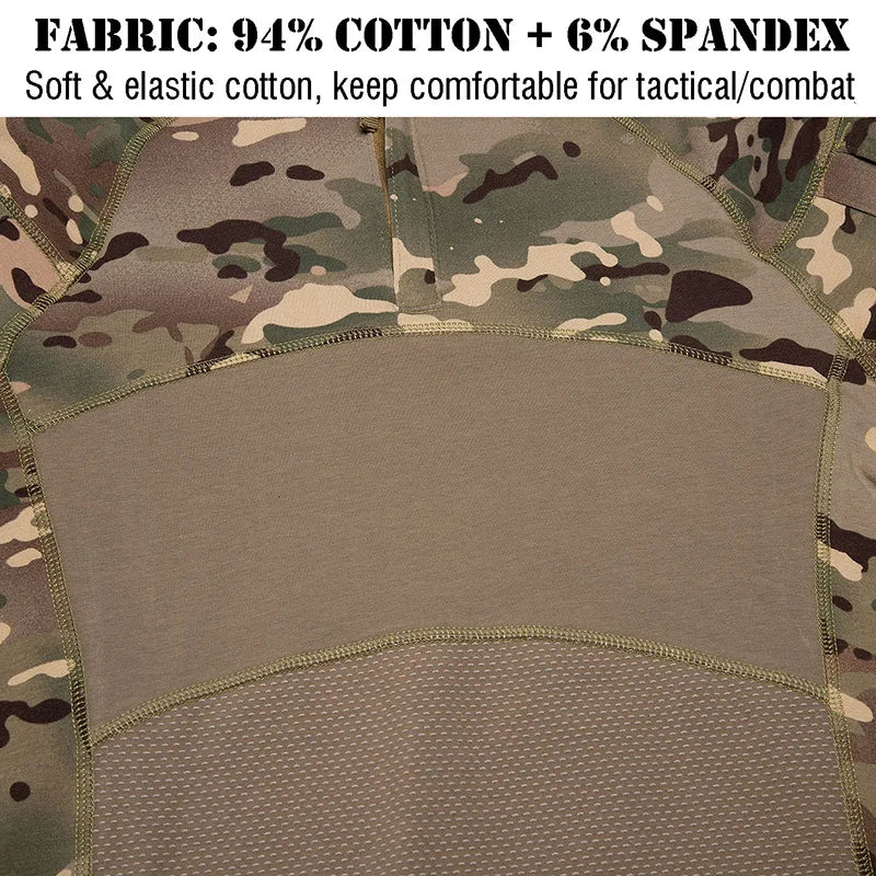 REFIRE GEAR Men's Camouflage Hunting Shirt - Stretch Cotton 1/4 Zip Base Layer for NZ Outdoor Adventures
