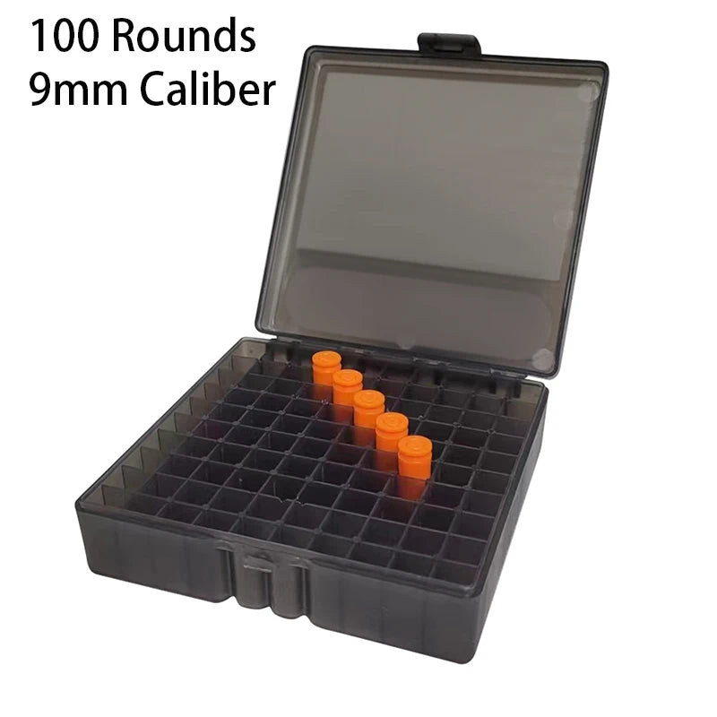 AIRSSON Bullet Box – 50/99 Round Ammo Storage Case for 9mm, .223/5.56mm, 7.62x39mm