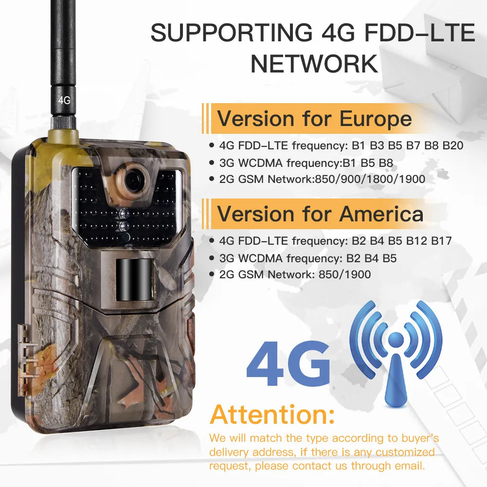 SUNTEKCAM HC900LTE 4G Trail Camera 20MP 940nm Night Vision with MMS/FTP Transmission – IP65