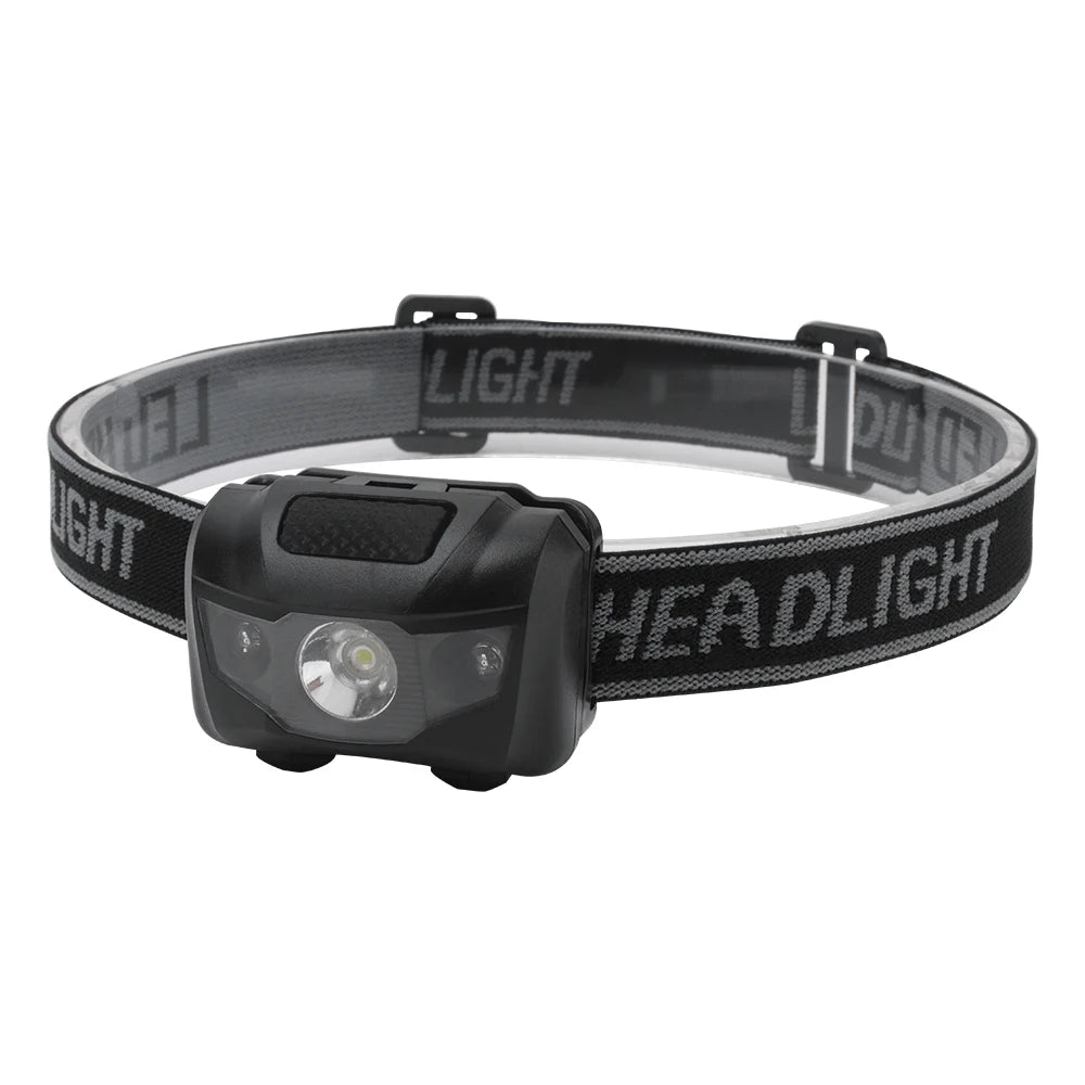 BORUIT 3W Mini Headlamp 400lm AAA Battery Red Light Waterproof Torch for Outdoors