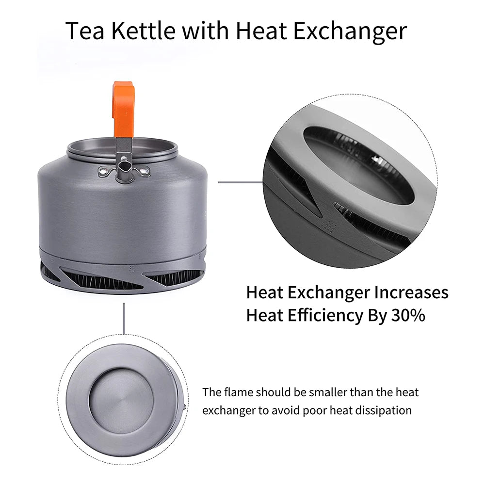 FIRE MAPLE Hiking Teapot – Lightweight Heat Exchanger Camping Kettle (0.8L/1.3L) with Filter