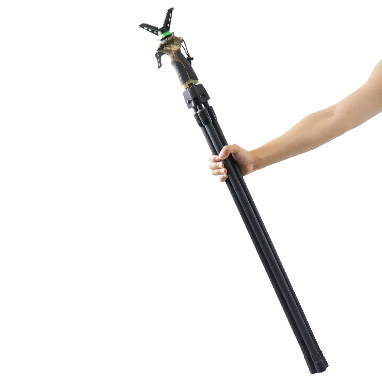 HUNTPAL Adjustable Hunting Tripod – Camo Shooting Stick with 360° V Yoke for Outdoors
