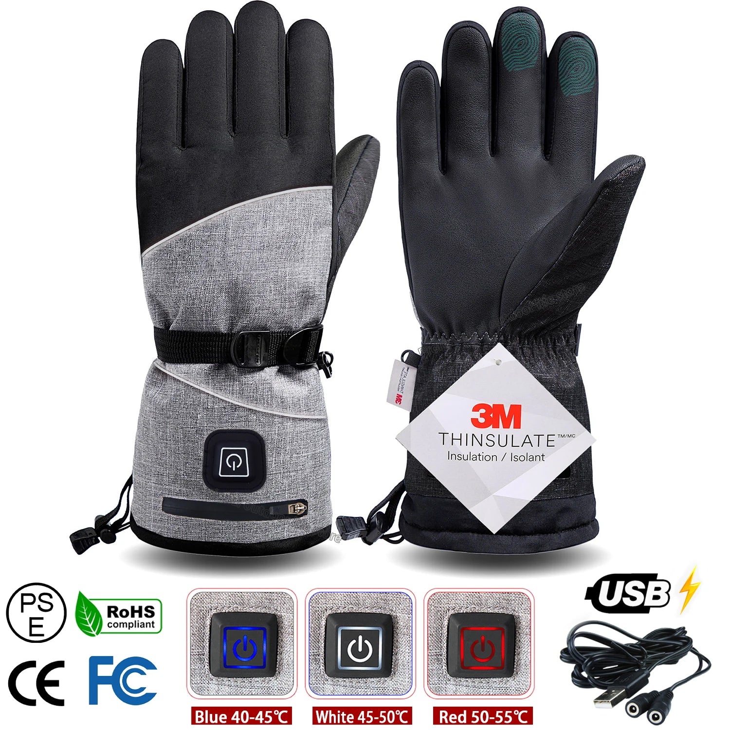 Winter Heated Gloves – Waterproof Electric Thermal Gloves for Outdoor Sports