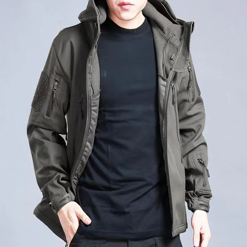 MAZEROUT Men's Tactical Fleece Softshell Jacket Waterproof