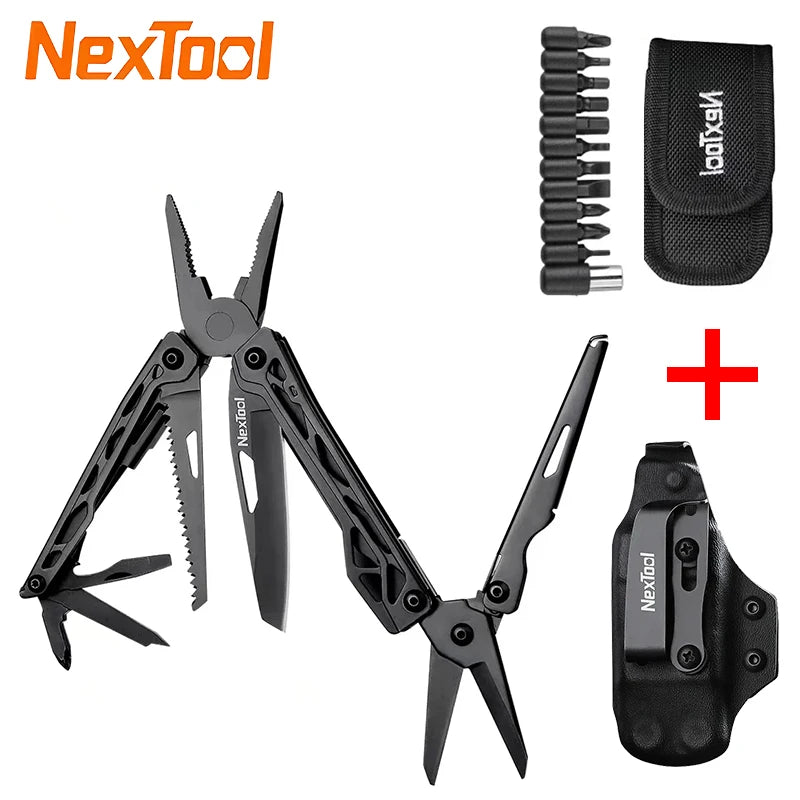NEXTOOL Black Knight 11-in-1 Multi-Tool with Knife and Pliers for Camping and Survival