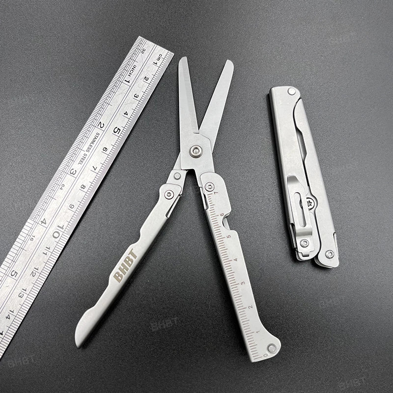 BHBT Folding Scissors Portable Lightweight EDC Tool with Back Clip