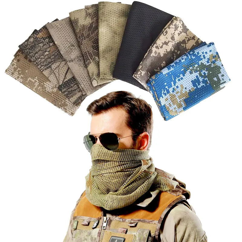 ULILICOO Tactical Sniper Veil Camo Mesh Scarf for Hunting and Outdoor Use