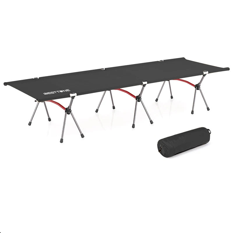 WEST TUNE Camping Cot Portable Bed Ultralight Aluminium for Outdoor Use