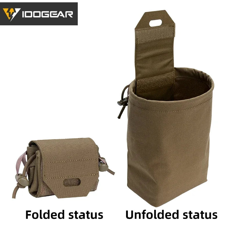 IDOGEAR Tactical Foldable Dump Pouch – MOLLE-Compatible Mini Drop Pouch for Hunting & Outdoor Use
