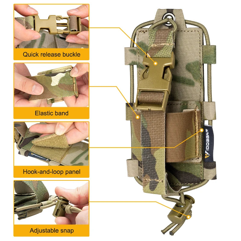 IDOGEAR Tactical Radio Pouch – MOLLE Walkie Talkie Holder for BAOFENG UV5R UV82