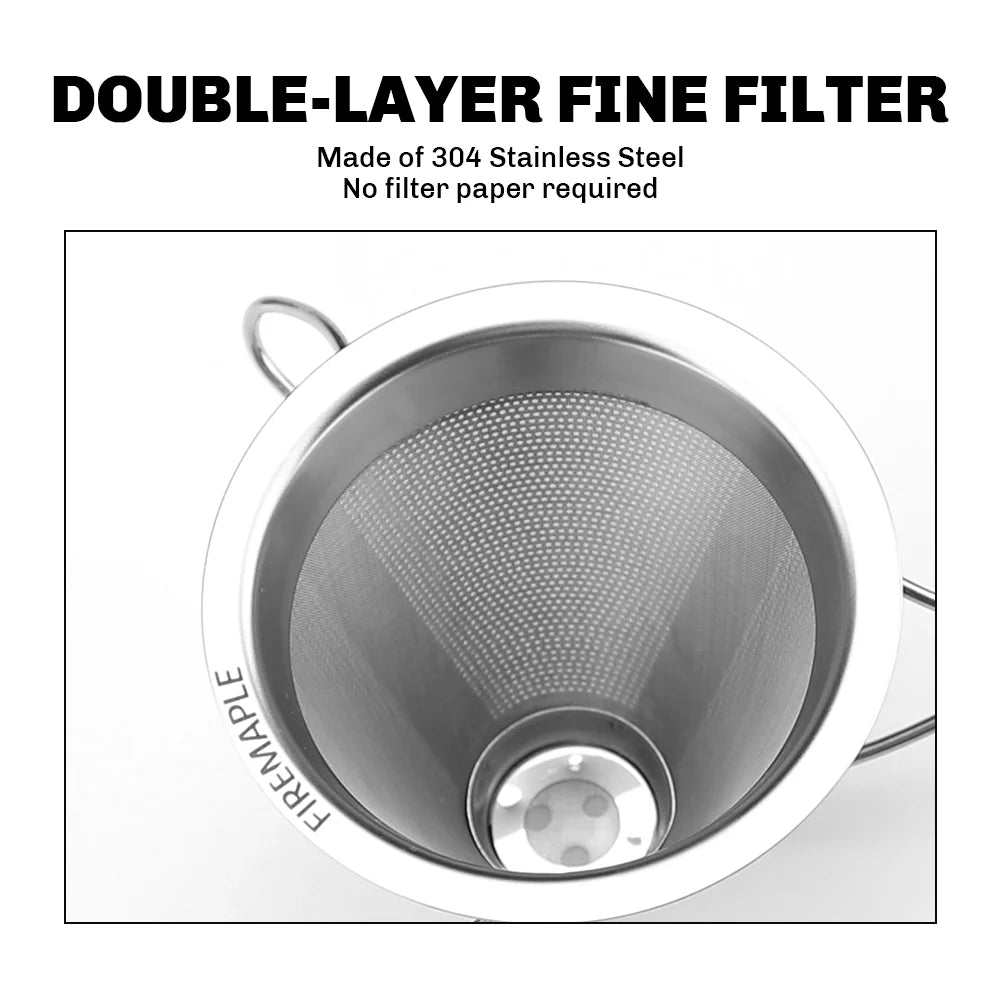 FIRE MAPLE Antarcti Foldable Coffee Filter – Reusable Stainless Steel Pour-Over Dripper