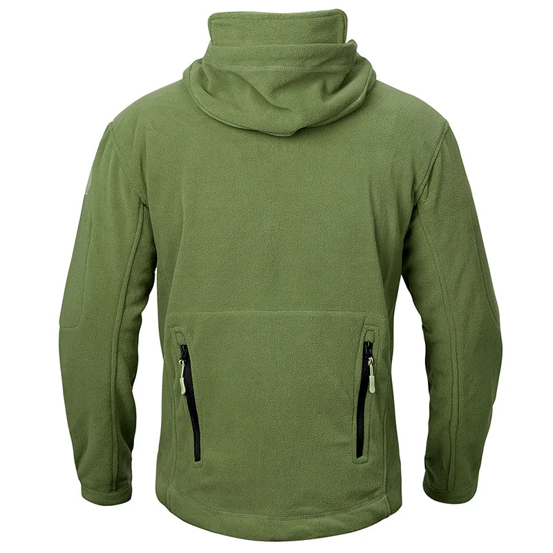 REFIRE GEAR Winter Tactical Fleece Jacket for Men – Warm Polar Outdoor Hoodie