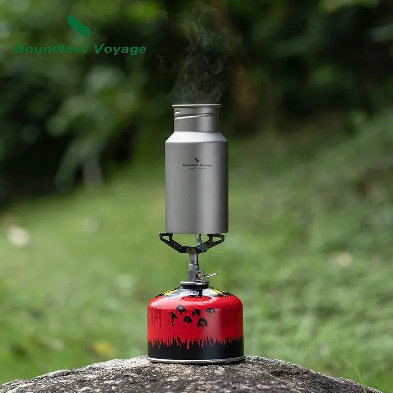 BOUNDLESS VOYAGE Titanium Water Bottle – Leak-Proof Wide Mouth Bottle for Camping & Travel