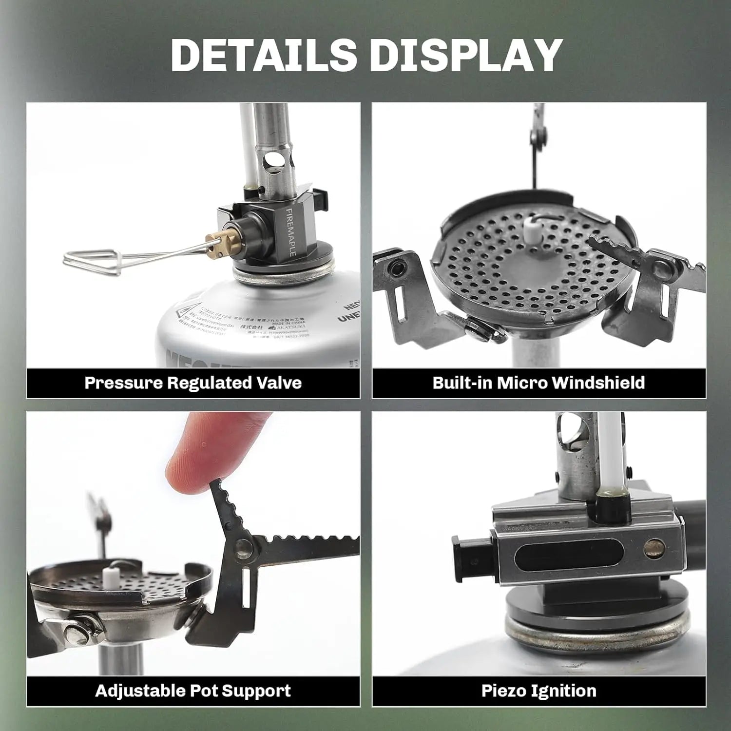 FIRE MAPLE GreenPeak II Pressure Regulator Gas Stove - Advanced Windproof Design