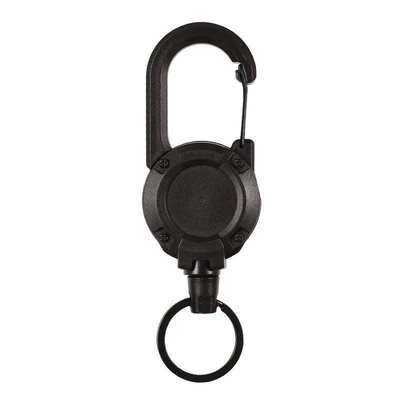 Automatic Retractable Wire Rope Keychain with Carabiner for Outdoor Use