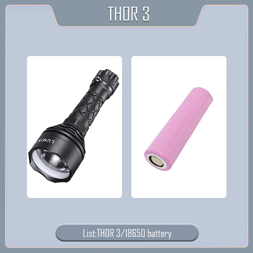 LUMINTOP THOR 3 LEP Flashlight – 2500m Beam Distance High-Intensity Torch for Outdoor Use