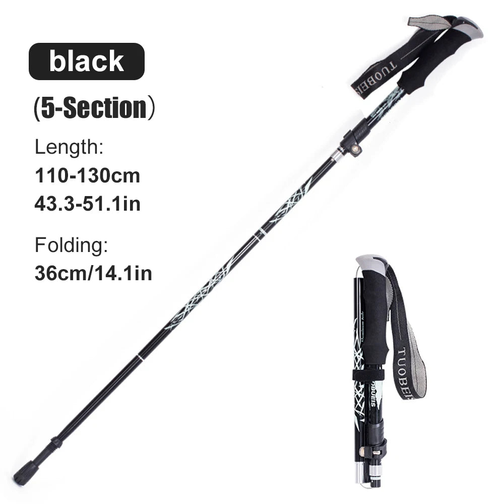 WESTTUNE 5-Section Telescopic Trekking Pole – Lightweight Adjustable Hiking & Walking Stick