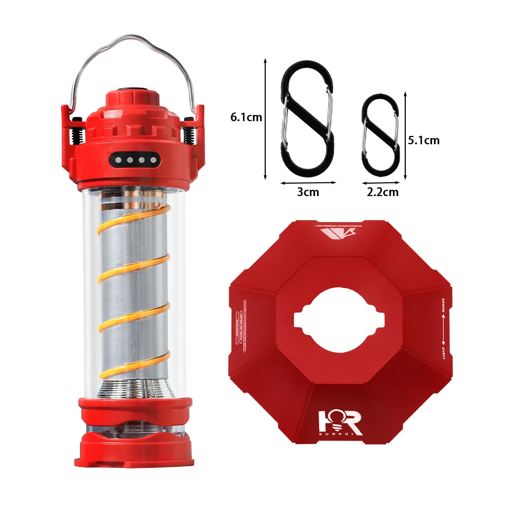 RUNHUI Outdoor LED Camping Light with Tripod – USB Rechargeable Lantern with 5 Modes