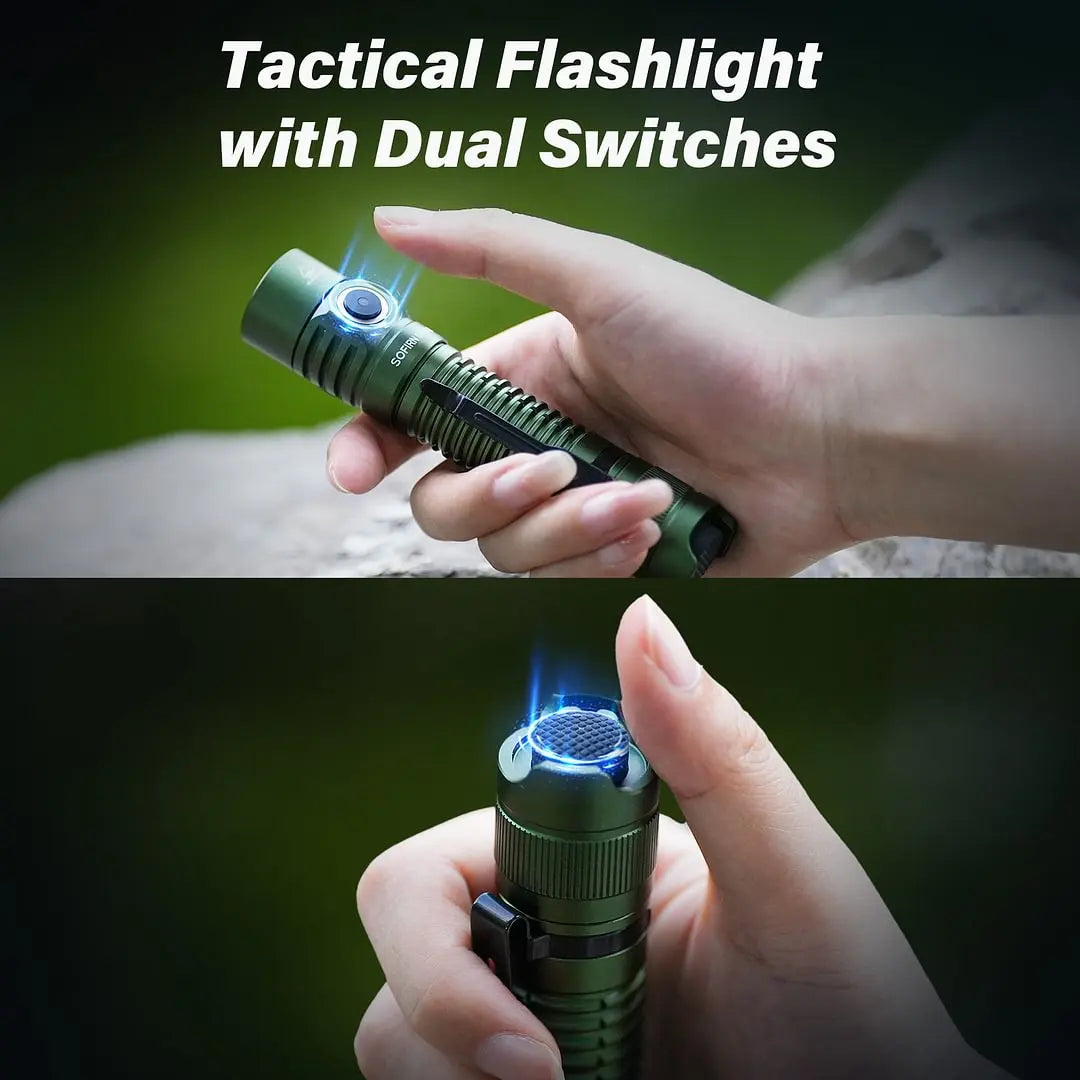 SOFIRN SP31 V3.0 Dual Switch Flashlight - 2000 Lumen Hunting Torch with USB-C Charging