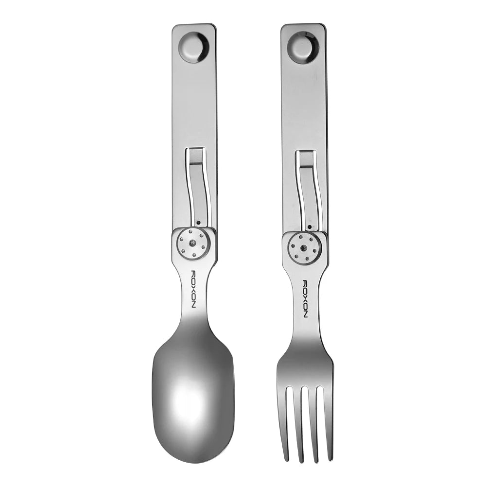 ROXON C2 Camping Utensil – 2-in-1 Detachable Folding Fork and Spoon