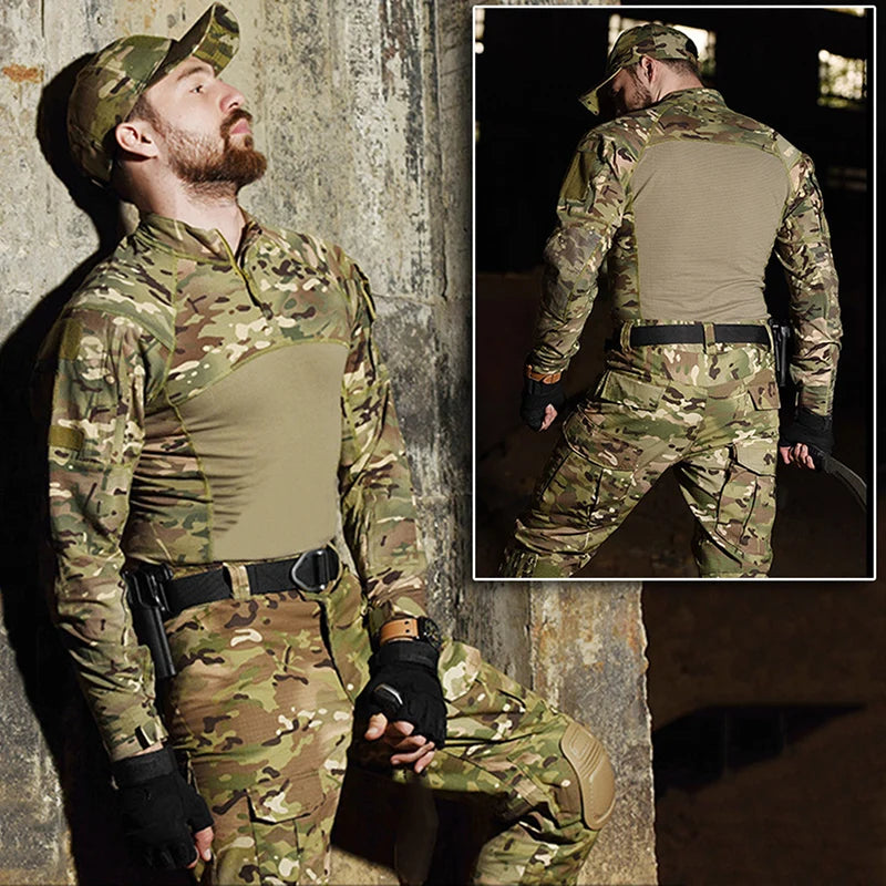 REFIRE GEAR Ripstop Camouflage Hunting Shirt - Multi-Pocket Long Sleeve Outdoor Shirt for NZ Bush Stalking