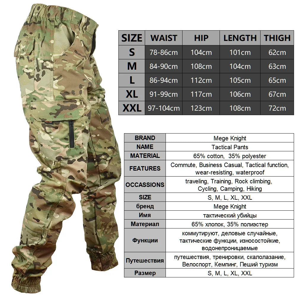 MEGE KNIGHT Camouflage Cargo Pants - Ripstop Hunting Trousers for NZ Outdoor Adventures