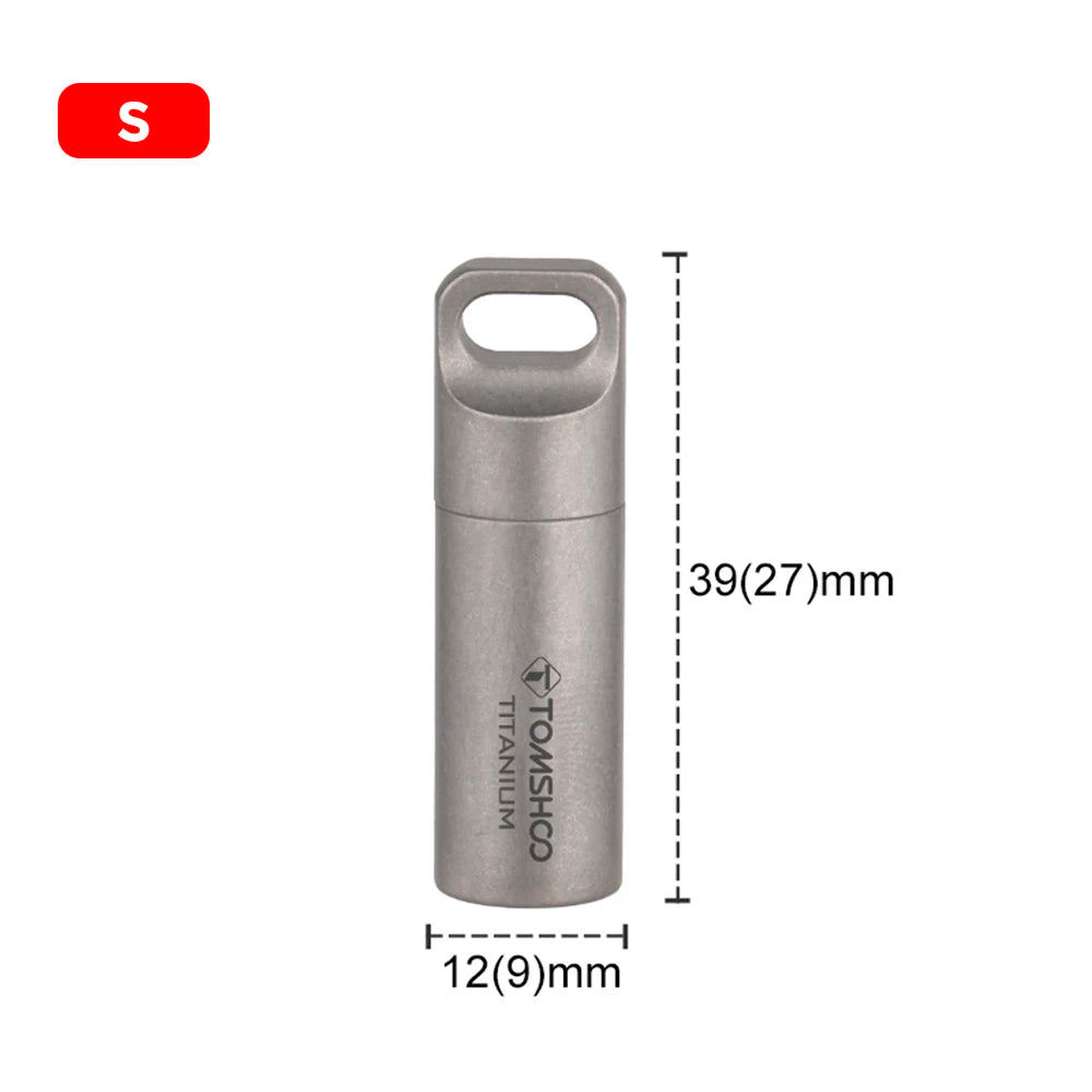 TOMSHOO Titanium Mini Waterproof Storage Pill Box – Lightweight EDC Container for Travel & Outdoor Use
