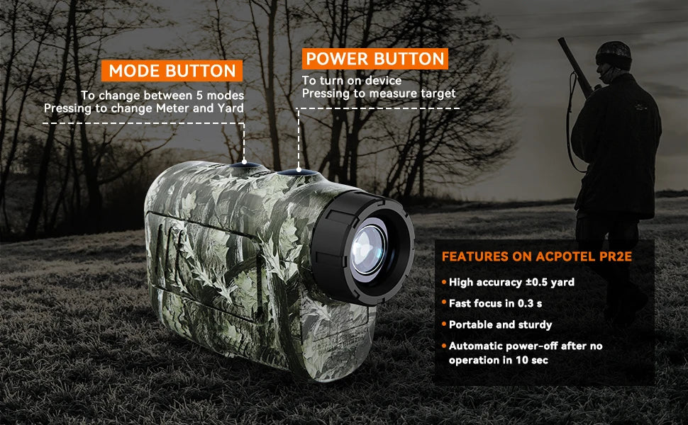 MILESEEY PF2E Laser Rangefinder 600m for Golf & Hunting