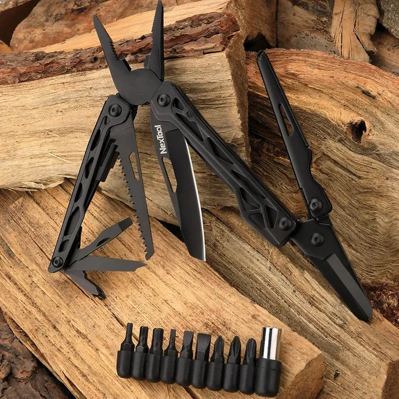 NEXTOOL Black Knight 11-in-1 Multi-Tool with Knife and Pliers for Camping and Survival