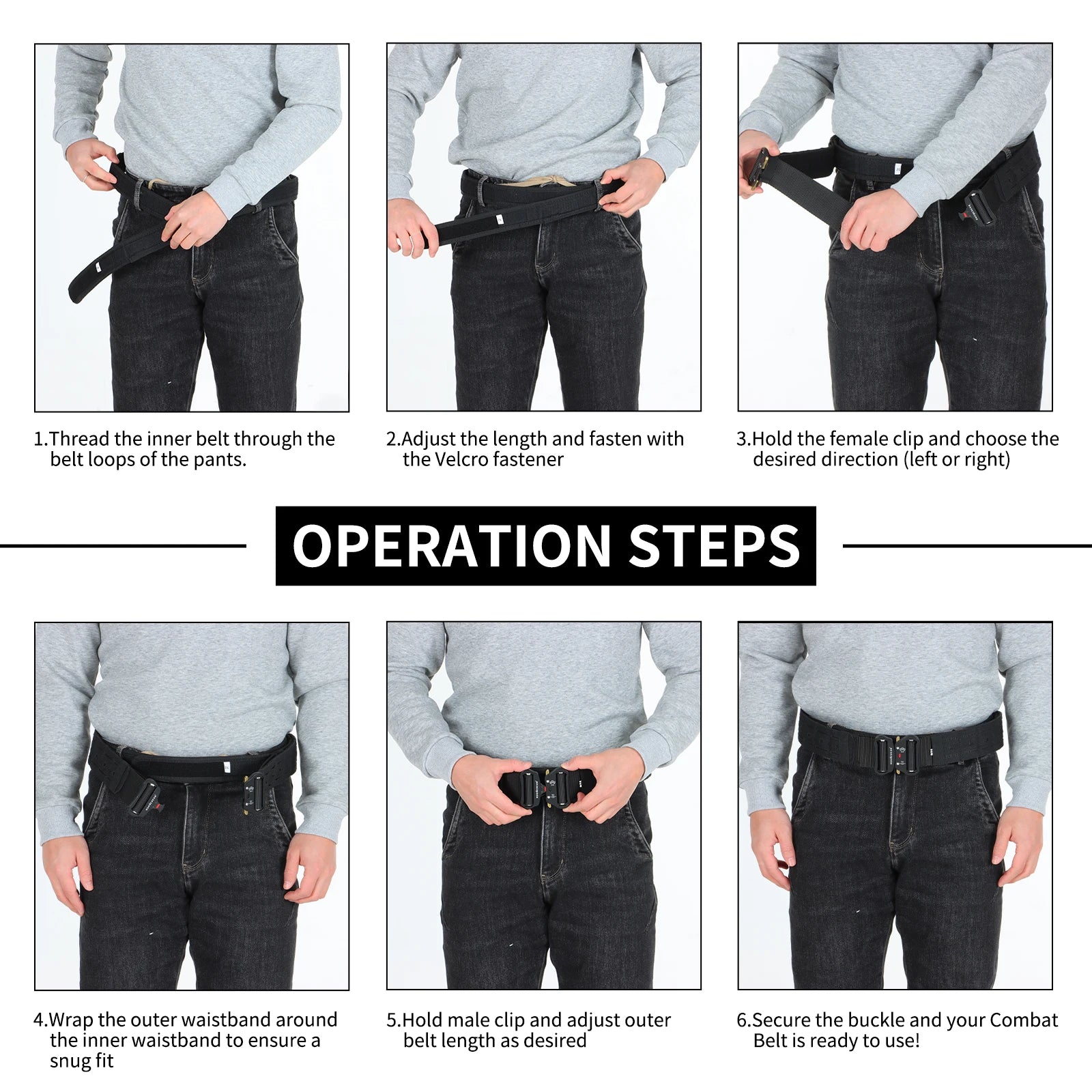 2 Inch Tactical Belt with Quick Release Metal Buckle and Molle System