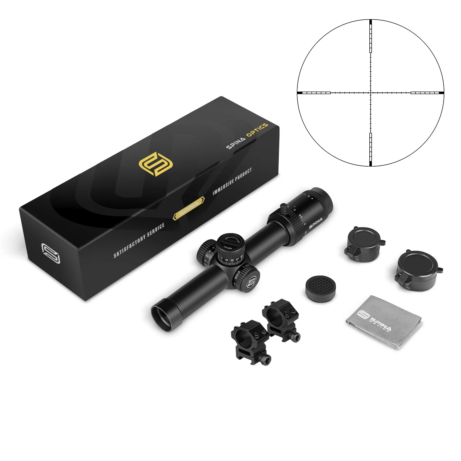 SPINA OPTICS WolfChase 1.2-6x24 LPVO Rifle Scope – FFP/SFP Illuminated Reticle for Hunting