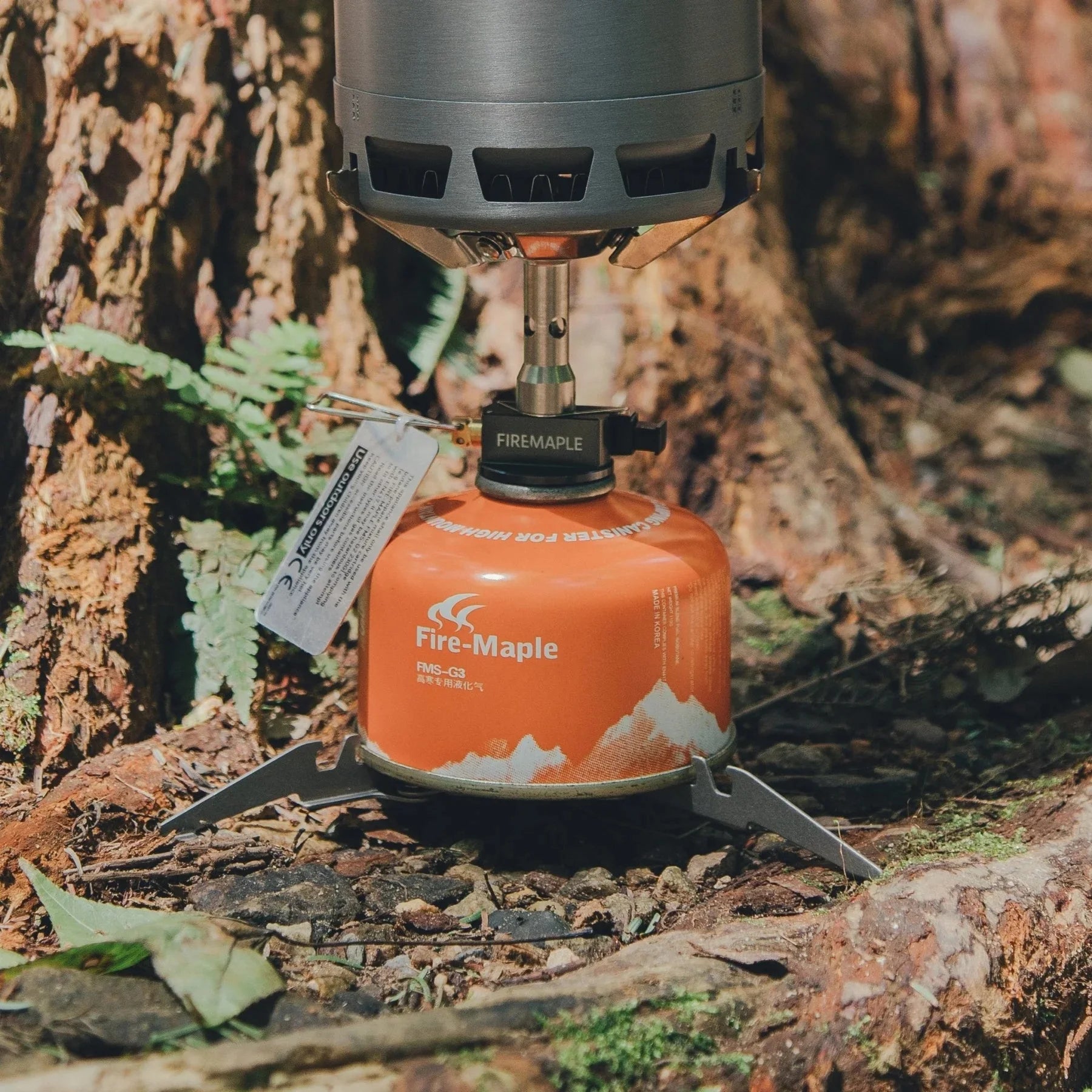 FIRE MAPLE ASH Titanium Gas Canister Stand – Ultralight Folding Fuel Stabilizer for Camping & Hiking
