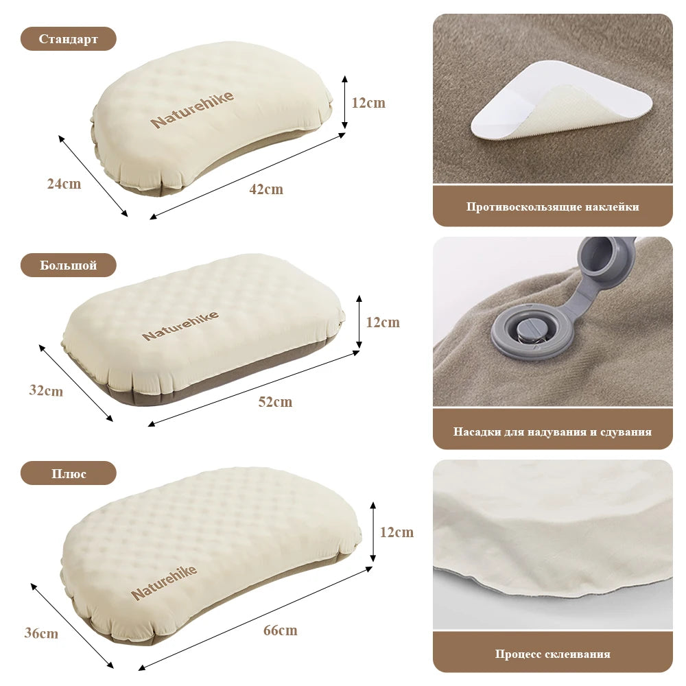 NATUREHIKE Feather Bone 2-in-1 Inflatable Foam Pillow Waterproof Camping Travel Cushion