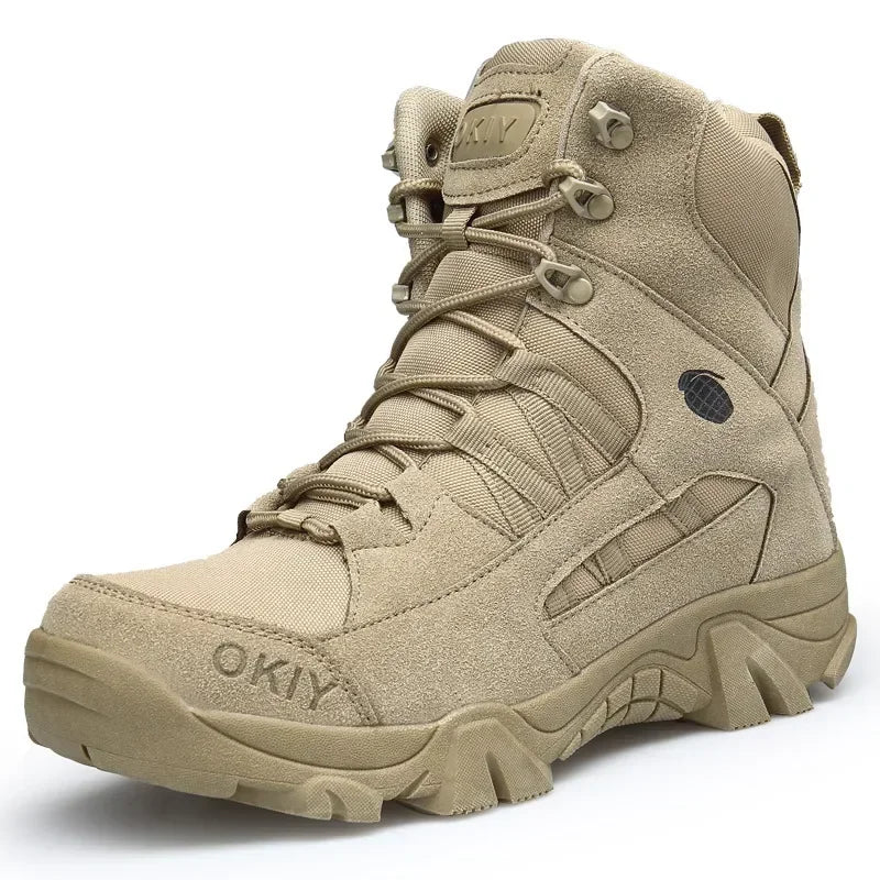 DQTBE Men's Hiking Boots 2024 – Thick-Soled Waterproof Ankle Boots for Outdoor and Work