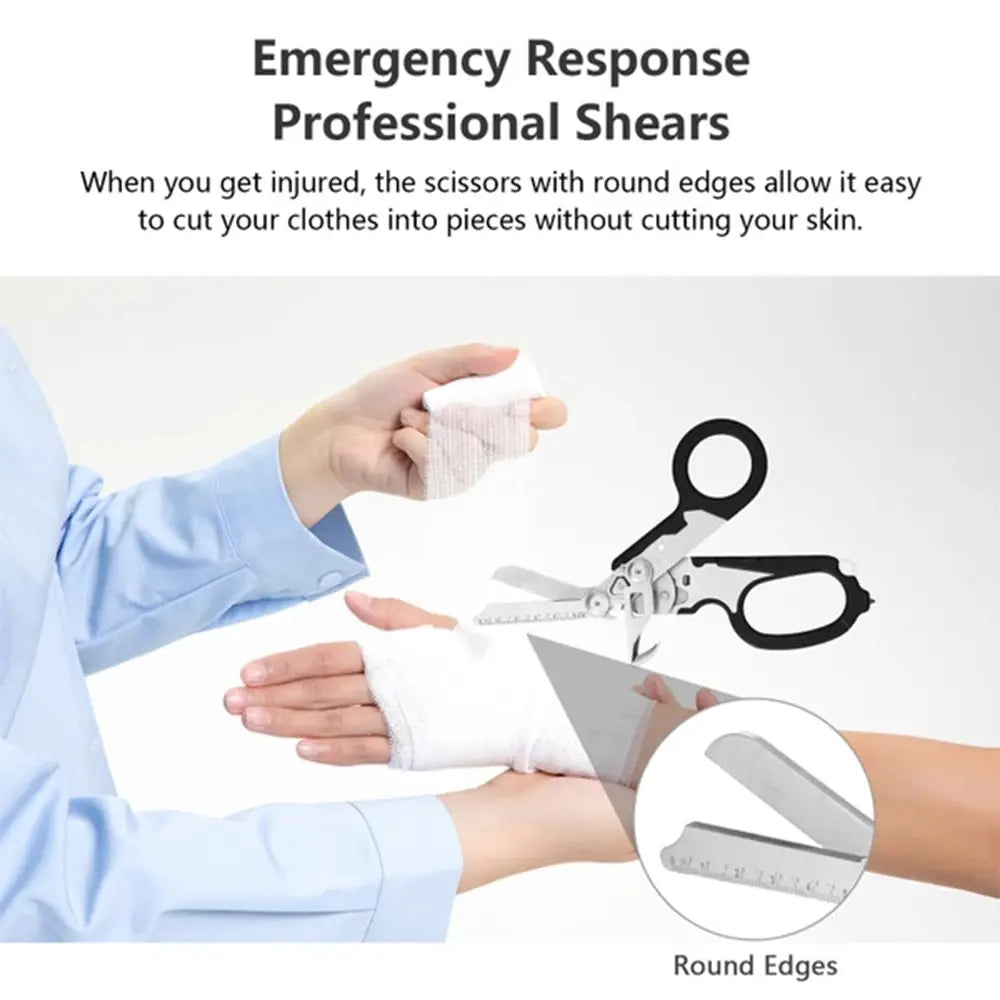 XIAOTREE Multifunction Tactical Folding Scissors for First Aid and Survival