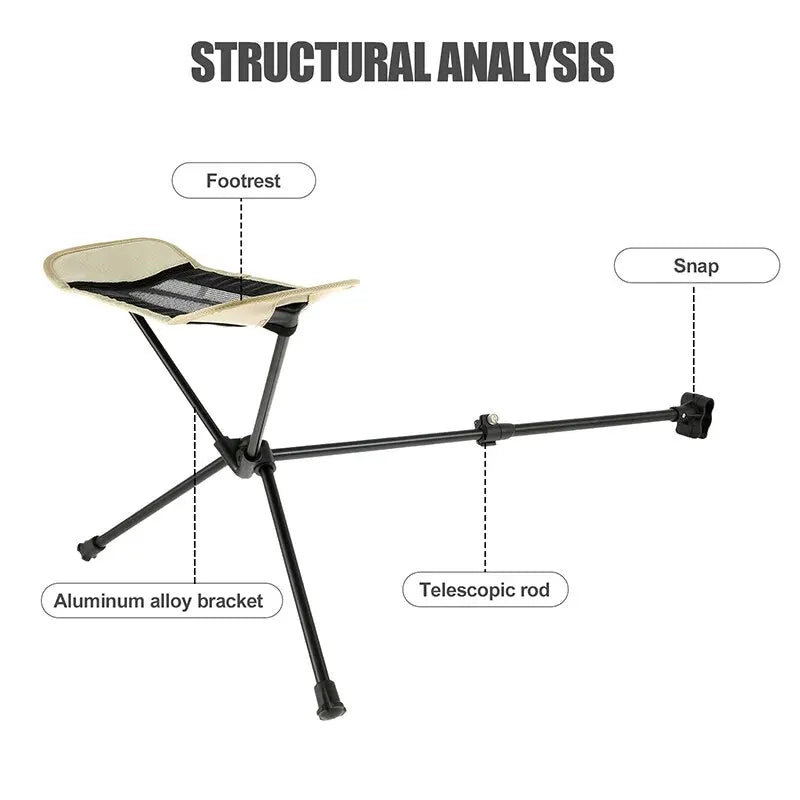 WEST TUNE Universal Camping Chair Foot Rest Folding Attachable Footstool for Outdoor Use