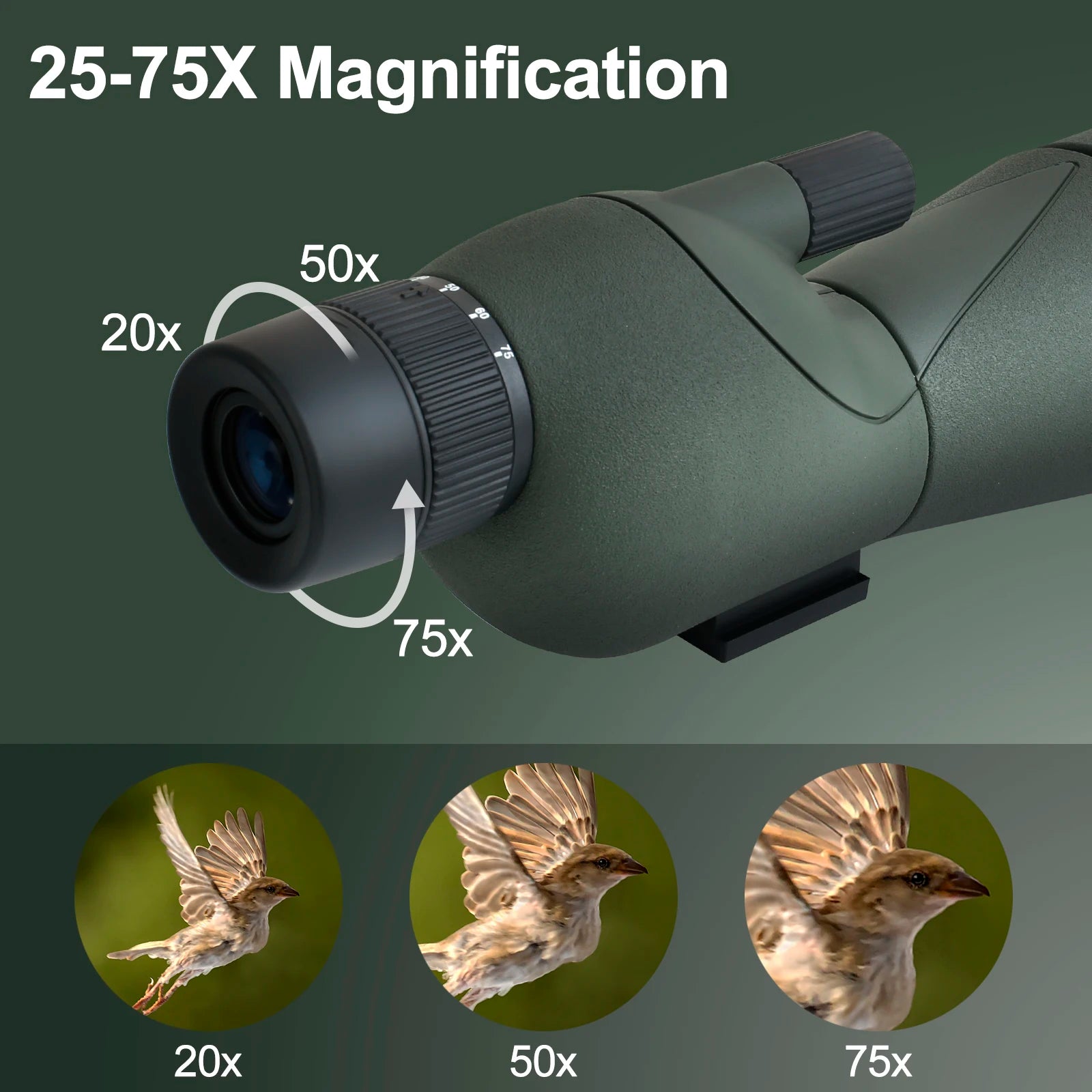 XIYEAR LG70 25-75x60 Spotting Scope with Tripod for Bird Watching
