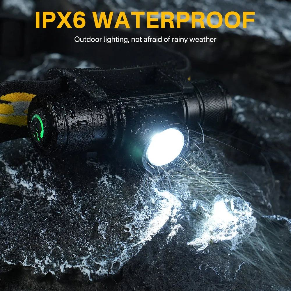 BORUIT D10 USB Rechargeable Headlamp 1000lm L2 LED Waterproof Torch for Outdoors
