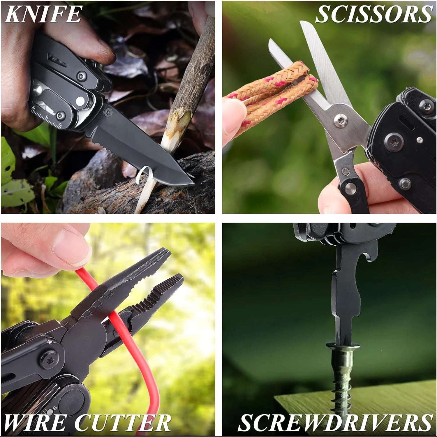 SANKE RESCUE Stainless Steel Folding Multi-Tool – 21-in-1 Camping & Survival Gear