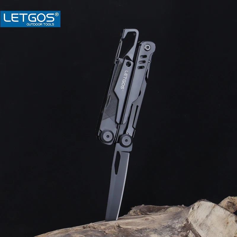 LETGOS 16-in-1 Camping Multi-Tool with Folding Pliers, Wire Stripper, and Portable Design