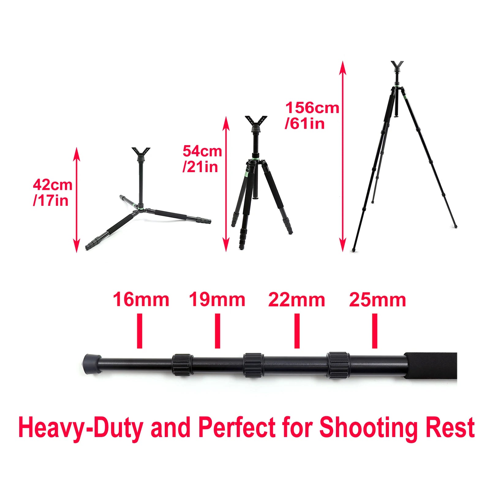 Professional Aluminium Shooting Tripod – Adjustable V Yoke Rest for Hunting Outdoors